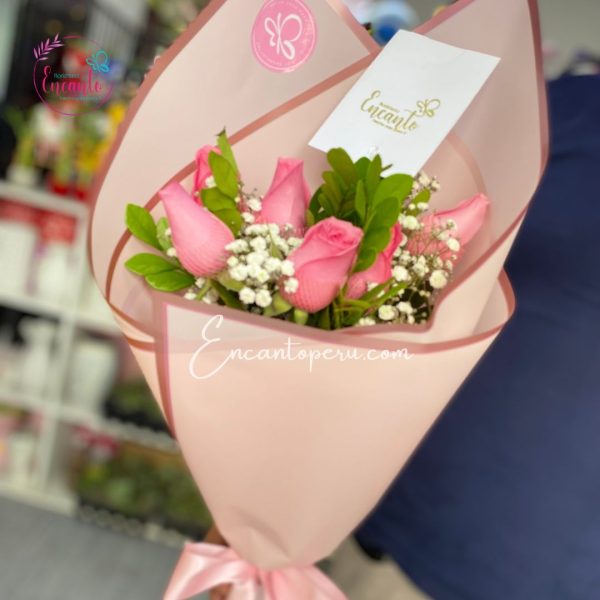 Ramo 6 rosas rosadas